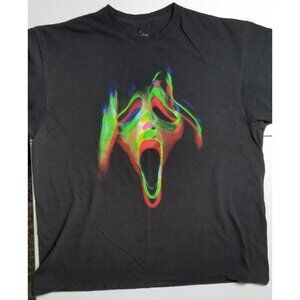 Ghost Face The Icon of Halloween Black Neon Short Sleeve Tee Shirt Men's Size XL